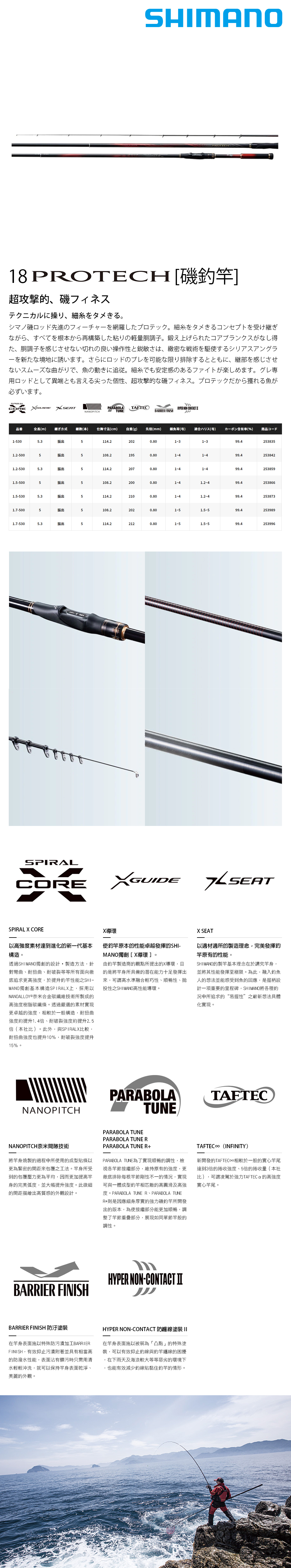 SHIMANO 18 PROTECH 1.7-53 [磯釣竿] - 漁拓釣具官方線上購物平台